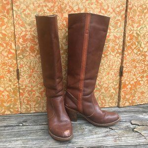 1970s Brown Leather Boots Vintage Cowgirl Boots 6.